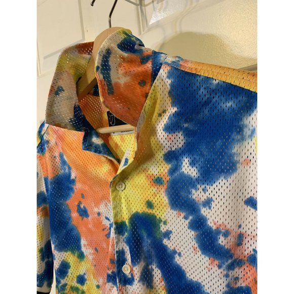 Original Use Men’s Sz M Tie Dye Button‎ Fit Short Sleeve Shirt - Picture 1 of 8